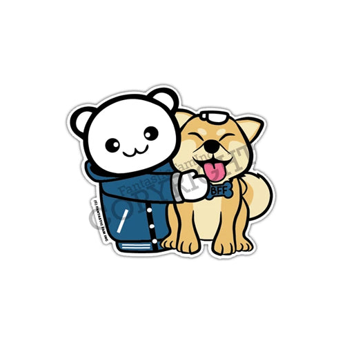 Fantastic Fam Vinyl Sticker - BFF Shiba Hug