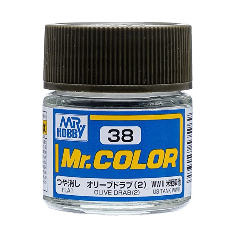 Mr. Color Paint C38 Flat Olive Drab (2) 10ml