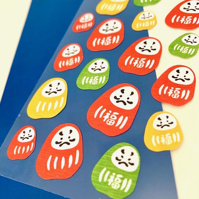 Kawaii Stickers - Flat - Daruma