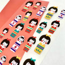 Kawaii Stickers - Flat - Kokeshi