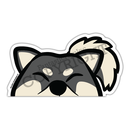 Fantastic Fam Peeking Vinyl Sticker - Shiba Peekaboo - Black